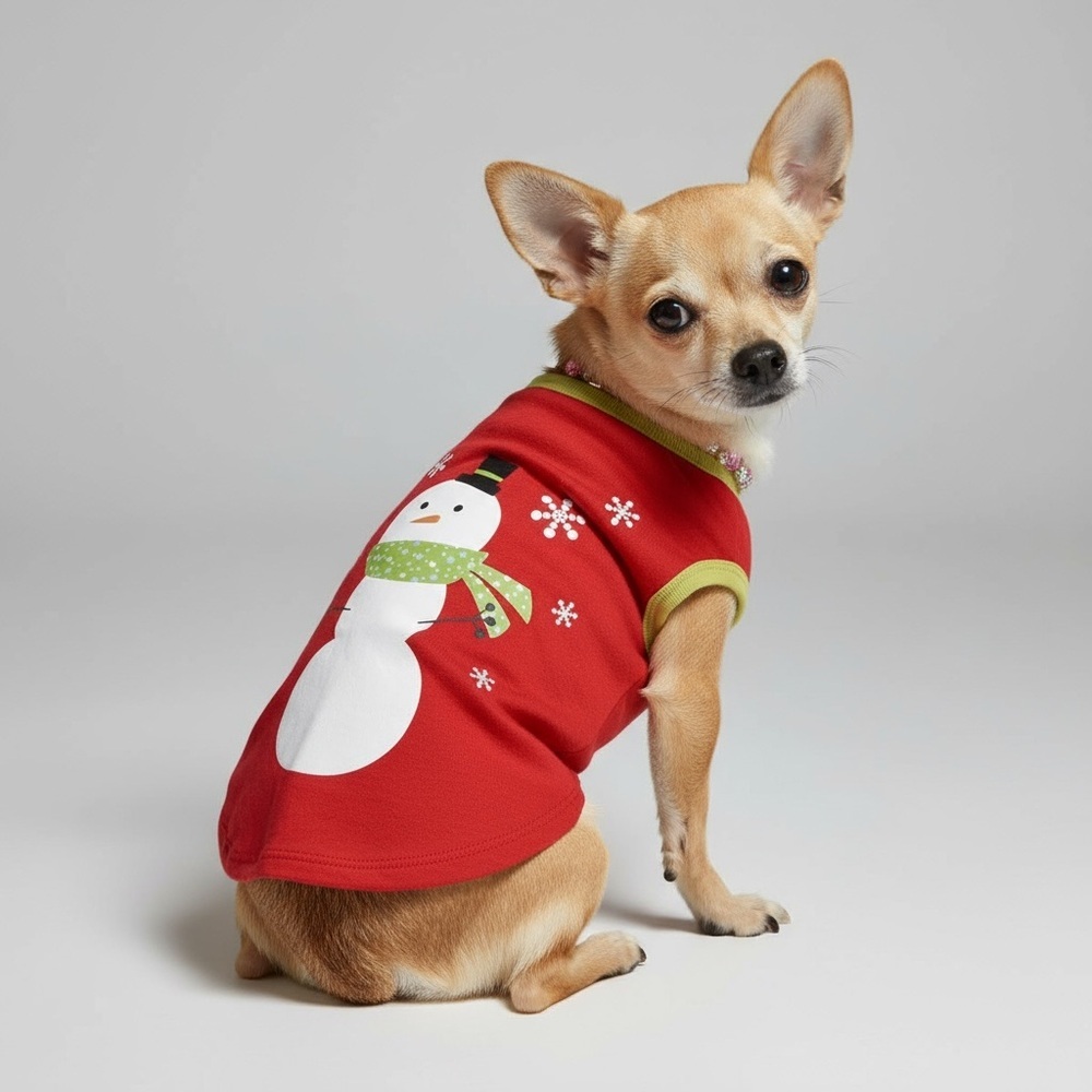Snowman Holiday Christmas Dog Tee